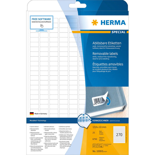 6.750 HERMA Etiketten 10000 weiß