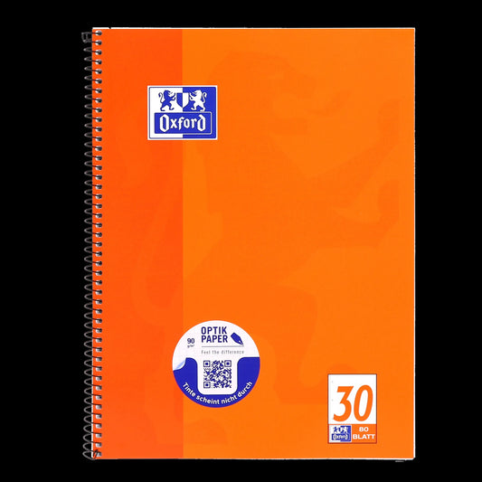 OXFORD Collegeblock Schule DIN A4 orange 30 blanko, Sie erhalten 3 Blöcke