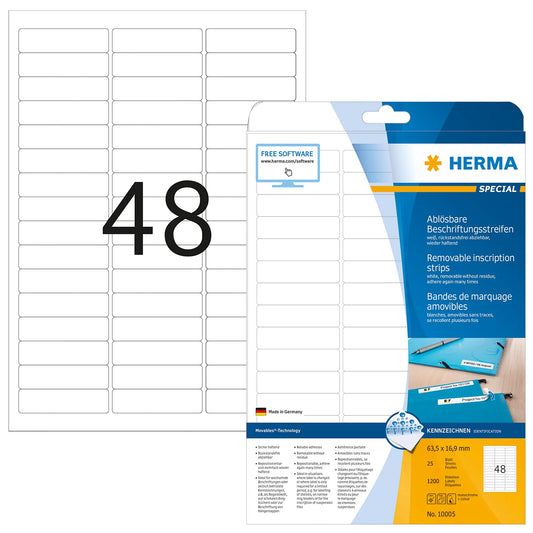 1.200 HERMA Etiketten 10005 weiß