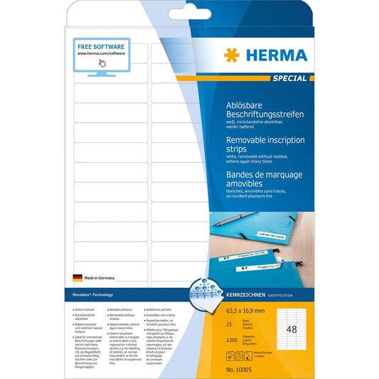 1.200 HERMA Etiketten 10005 weiß