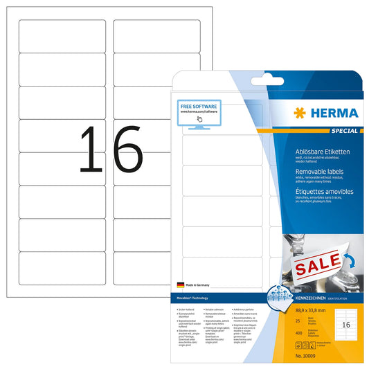 400 HERMA Etiketten 10009 weiß