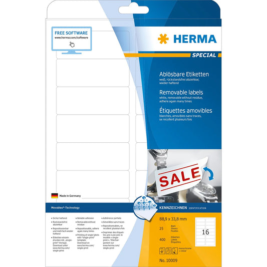 400 HERMA Etiketten 10009 weiß