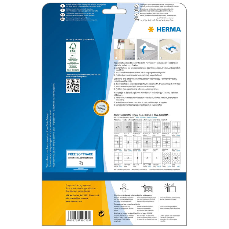 1.350 HERMA Etiketten 10015 weiß