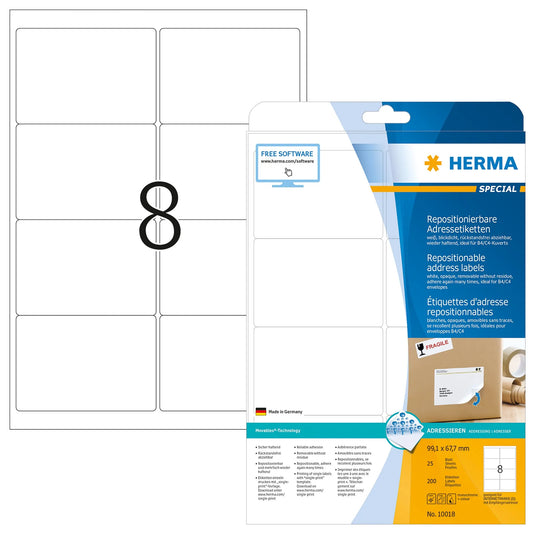 200 HERMA Adressetiketten 10018 weiß