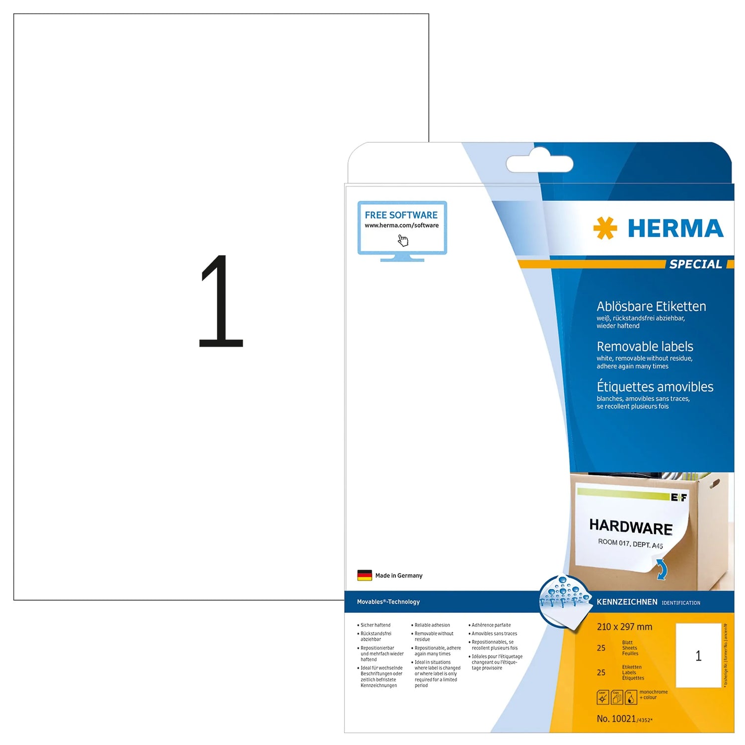 25 HERMA Etiketten 10021 weiß