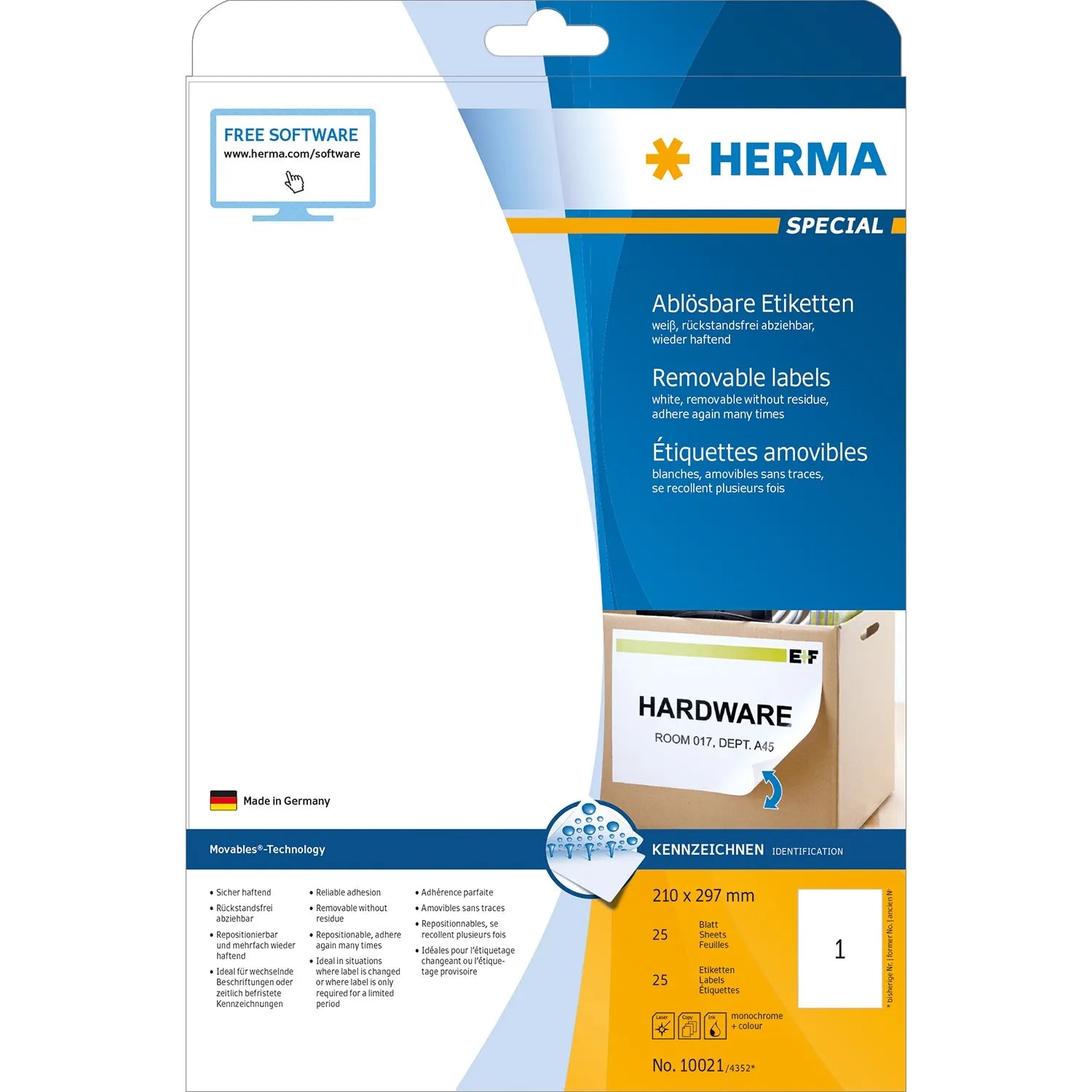 25 HERMA Etiketten 10021 weiß
