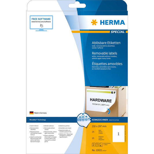 25 HERMA Etiketten 10021 weiß