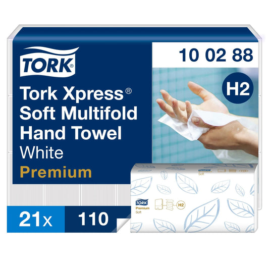 TORK Papierhandtücher 100288 Xpress® H2 Premium Soft Interfold-Falzung 2-lagig 2.310 Tücher