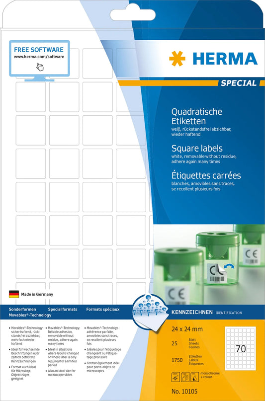1.750 HERMA Etiketten 10105 weiß