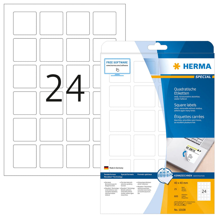 600 HERMA Etiketten 10108 weiß