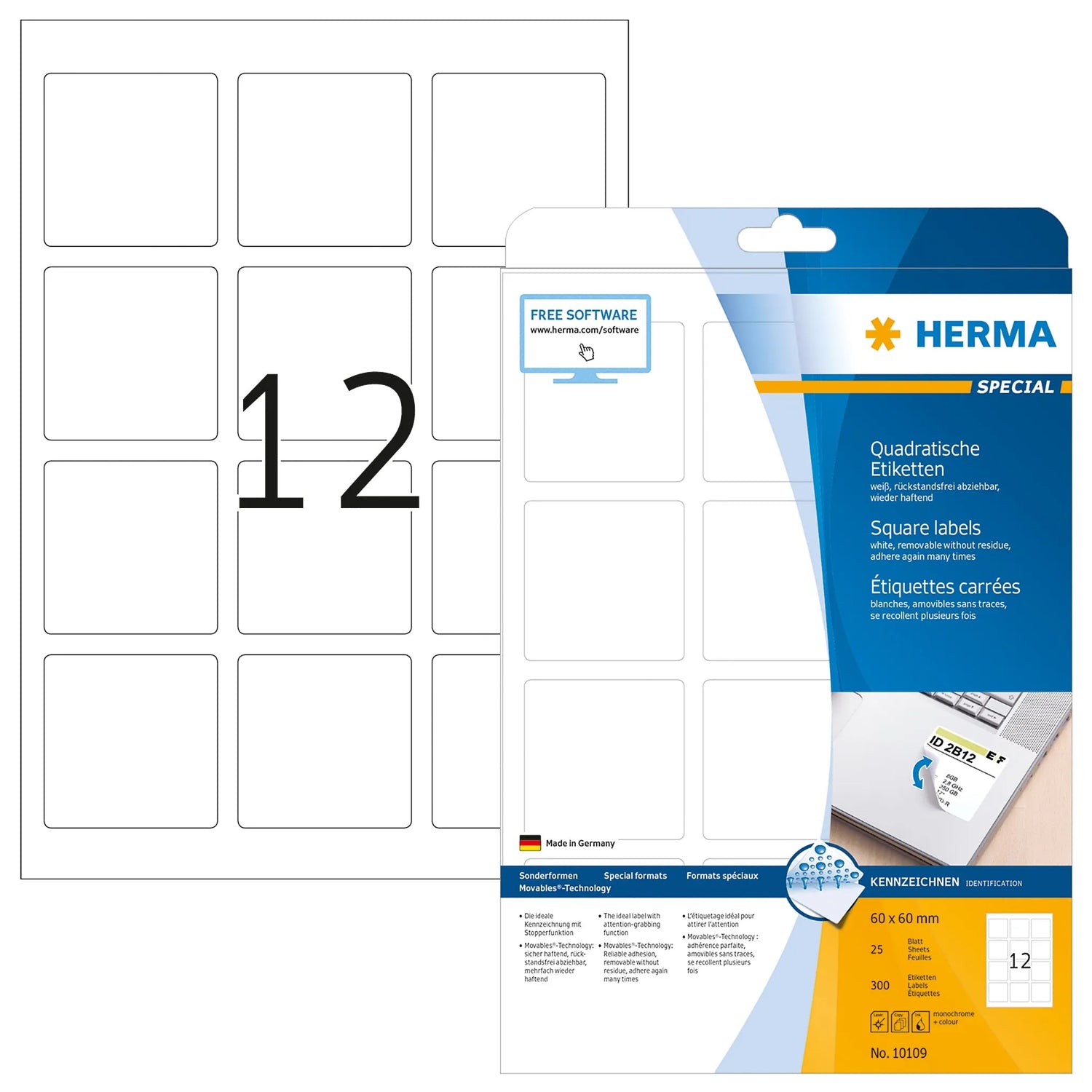 300 HERMA Etiketten 10109 weiß