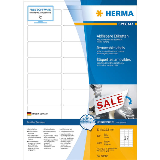 2.700 HERMA Etiketten 10300 weiß