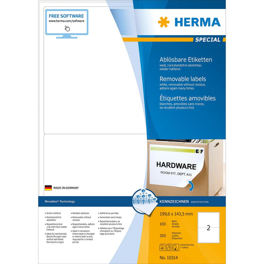 200 HERMA Etiketten 10314 weiß
