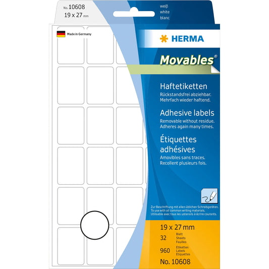 960 HERMA Movables Etiketten 10608 weiß