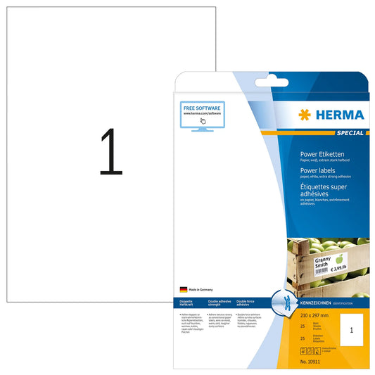 25 HERMA Etiketten 10911 weiß