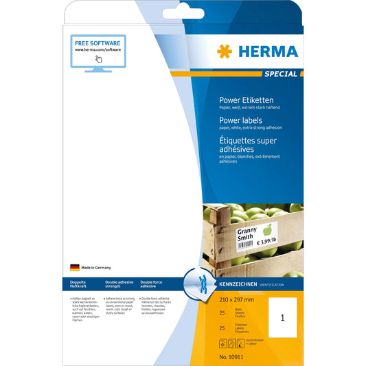 25 HERMA Etiketten 10911 weiß