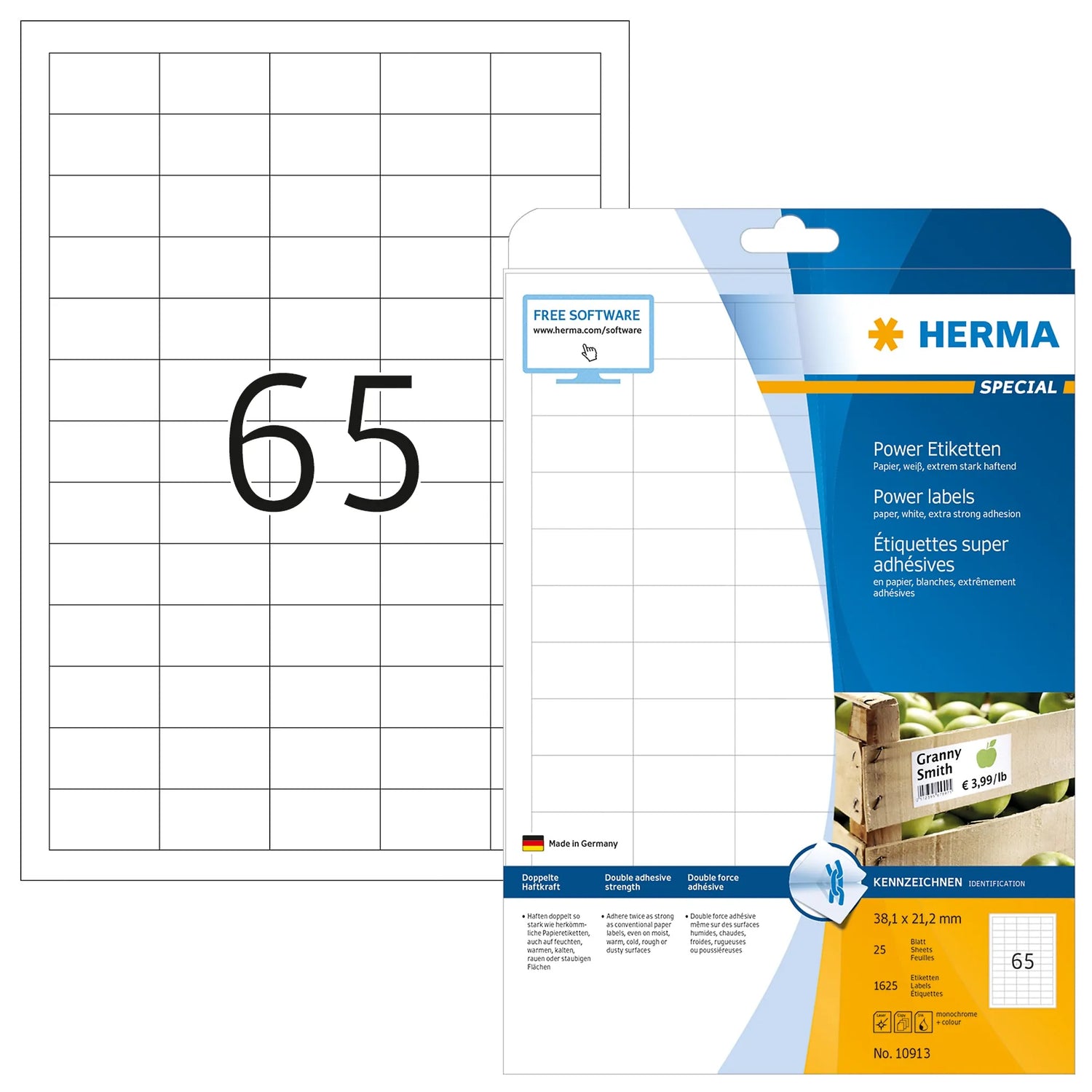 1.625 HERMA Etiketten 10913 weiß