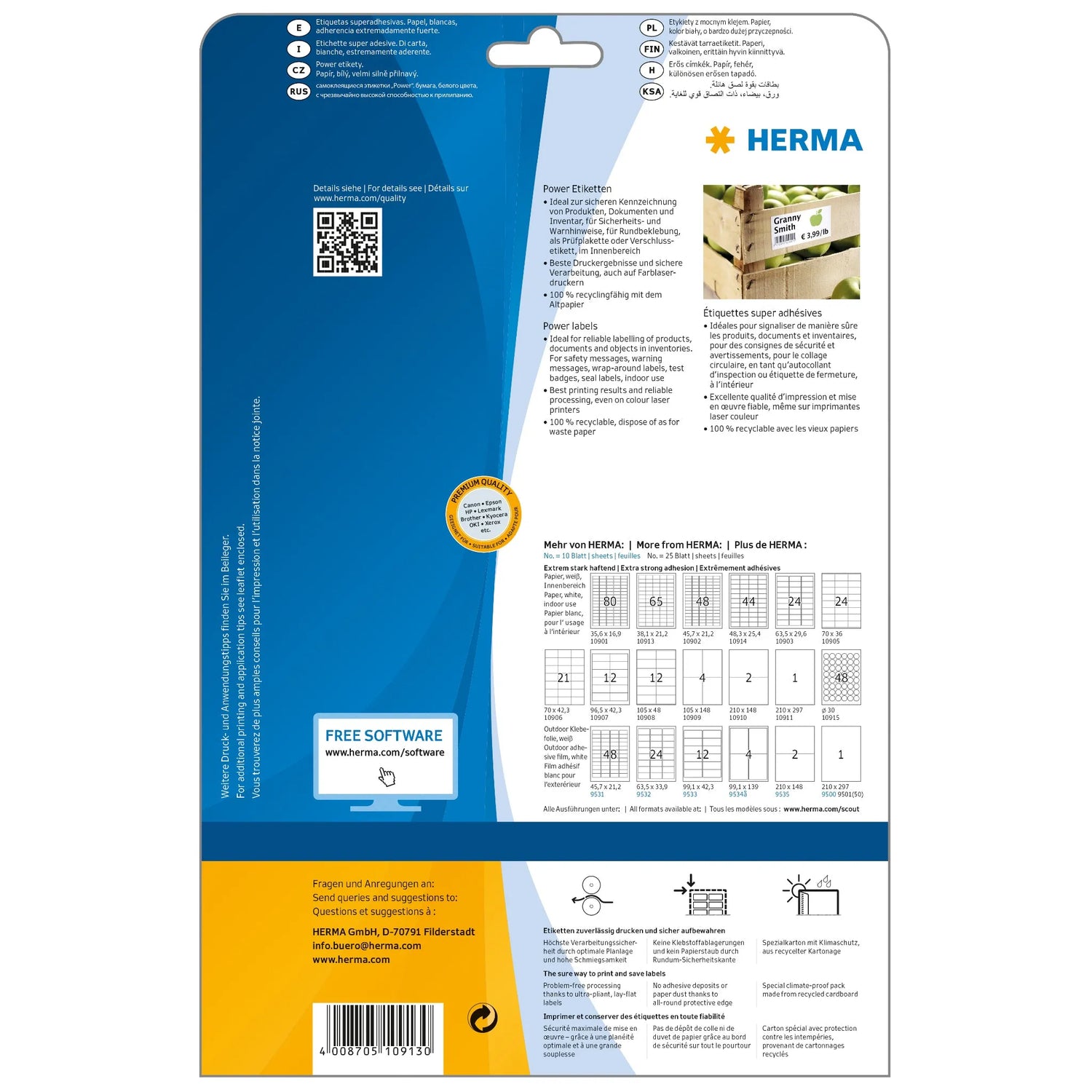 1.625 HERMA Etiketten 10913 weiß
