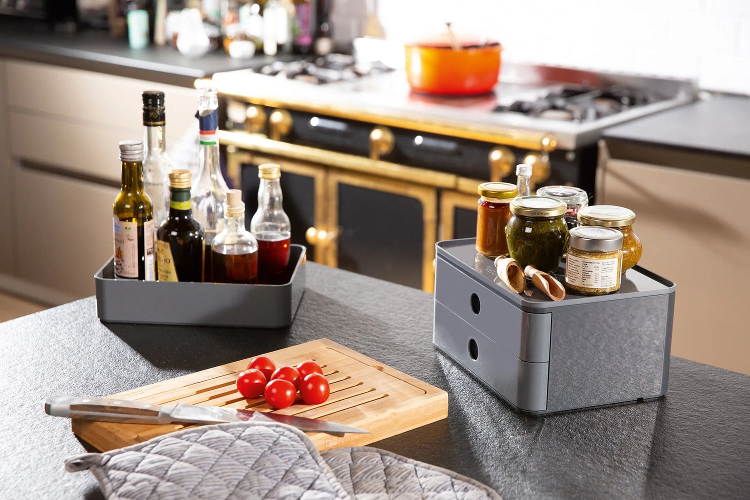 HAN Schubladenbox Smart Box plus ALLISON granite grey DIN A5 mit 3 Schubladen