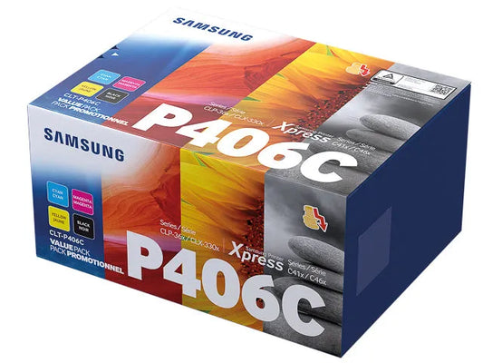 4 SAMSUNG CLT-P406C (SU375A) schwarz, cyan, magenta, gelb Toner