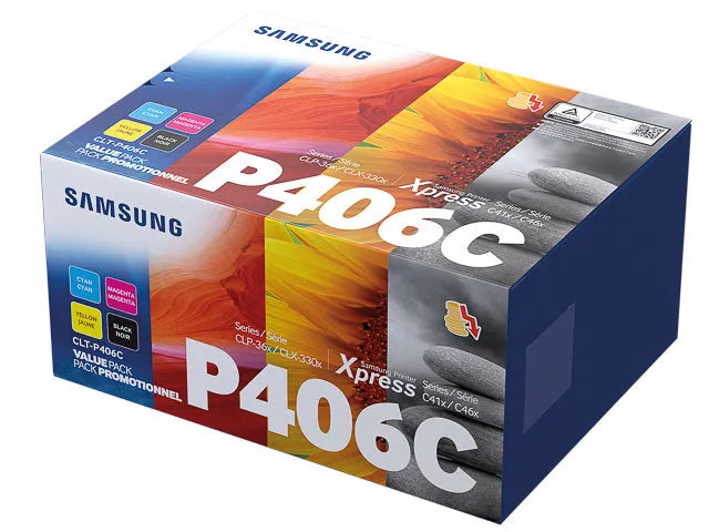 4 SAMSUNG CLT-P406C (SU375A) schwarz, cyan, magenta, gelb Toner