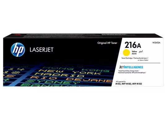 HP 216A (W2412A) Gelb Tonerkartusche – Original, 850 Seiten für HP Color LaserJet Pro M155, M180, M182 & M183