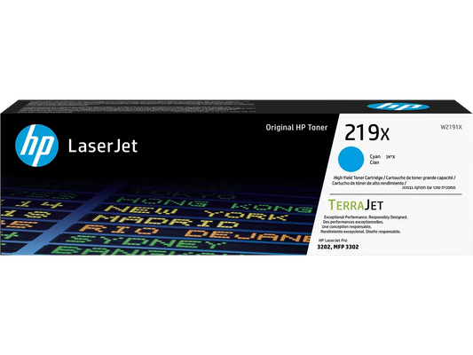 HP 219X (W2191X) Cyan Tonerkartusche – Hohe Reichweite bis 2.500 Seiten für LaserJet Pro