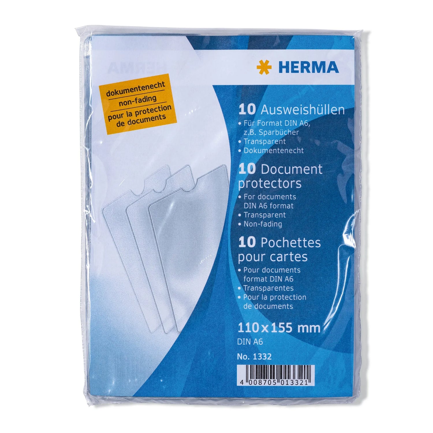 10 HERMA Dokumentenhüllen transparent 11,0 x 15,5 cm A6
