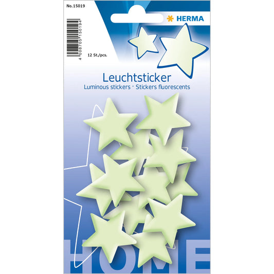 12 HERMA Leuchtaufkleber Stern