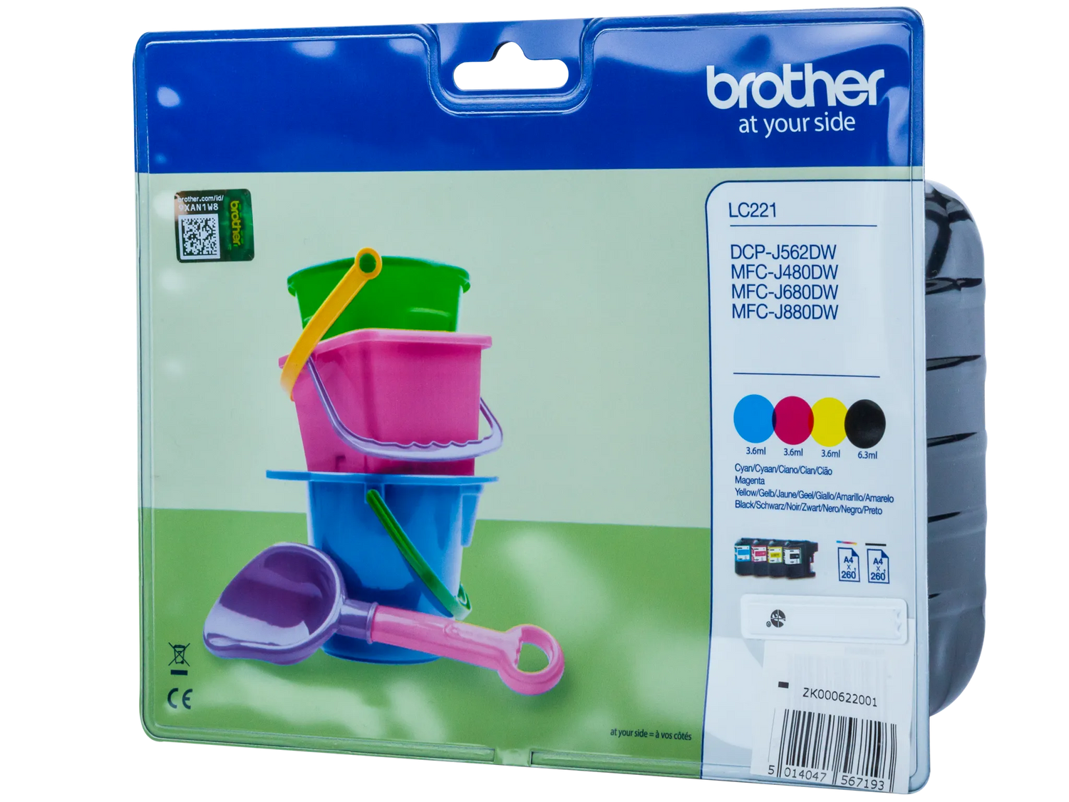 4 brother LC-221BK/C/M/Y schwarz, cyan, magenta, gelb Tintenpatronen