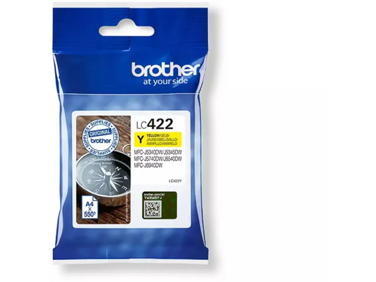Brother LC-422Y Gelb Druckerpatrone – Original | 550 Seiten | Für MFC-J-Serie
