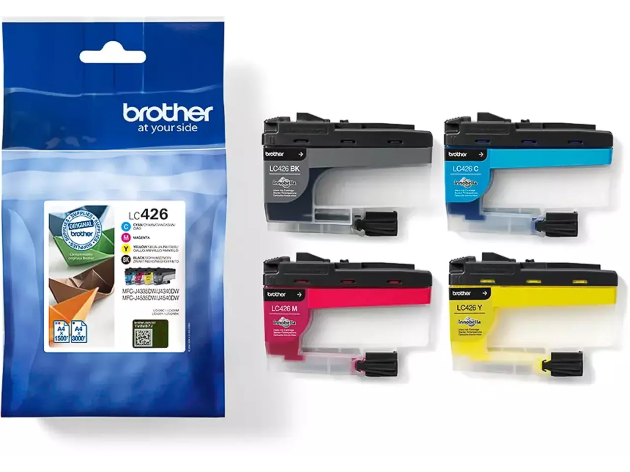 Brother LC-426VAL 4er-Set Druckerpatronen – Schwarz, Cyan, Magenta, Gelb | Original | Für MFC-J4335DW, J4340DW, J4540DW