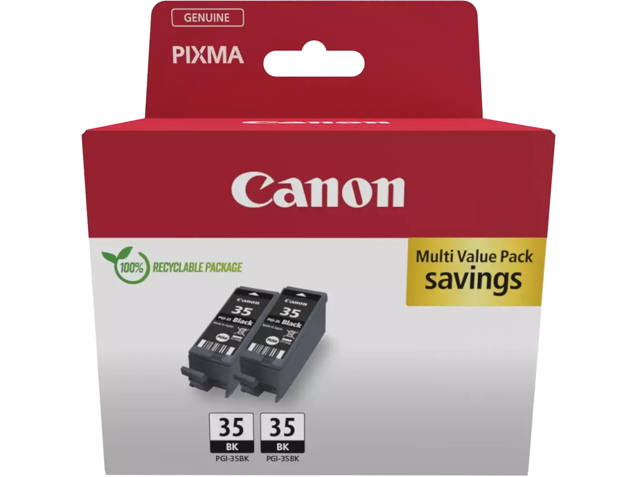 Canon PGI-35 BK Twin-Pack – Original Druckerpatronen Schwarz, 2x 9,3 ml