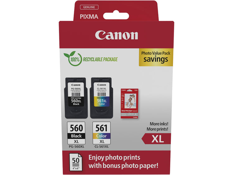 Canon Tintenpatrone PG-560XL/CL-561XL Foto Value Pack - Original für Tintenstrahldrucker