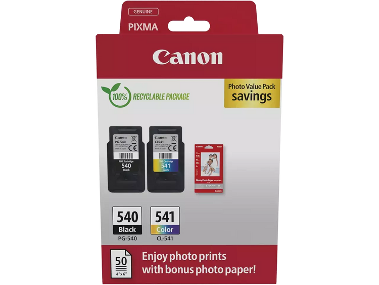 Canon PG-540 & CL-541 Original Druckerpatronen + Fotopapier – 2er-Set für brillante Druckqualität