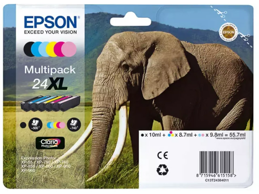 EPSON 24XL / T2438XL Druckerpatronen 6er-Set – Original, XL, brillante Fotoqualität