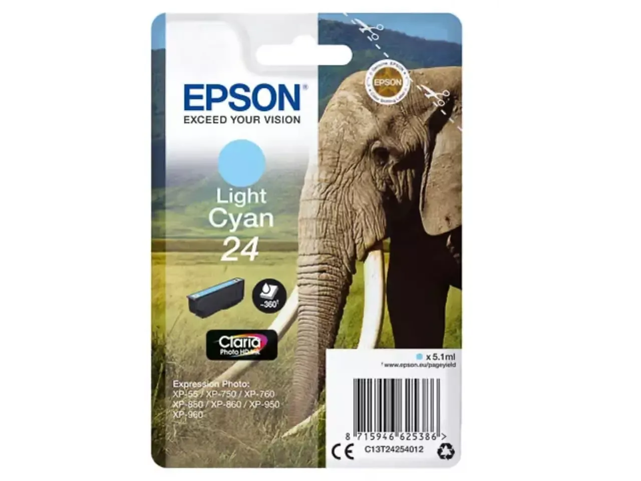 EPSON 24 / T2425 Light Cyan Druckerpatrone – Original für brillante Farbtiefe