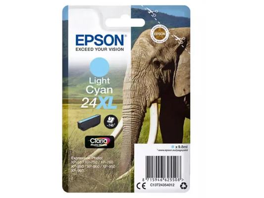 EPSON 24XL / T2435XL Druckerpatrone Light Cyan – Original, XL, brillante Farben