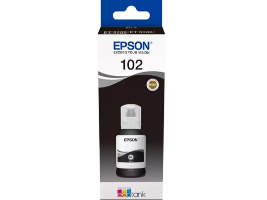 EPSON 102/T03R14 Tintenflasche Schwarz – Original EPSON, 127 ml, 7.500 Seiten, brillante Ausdrucke