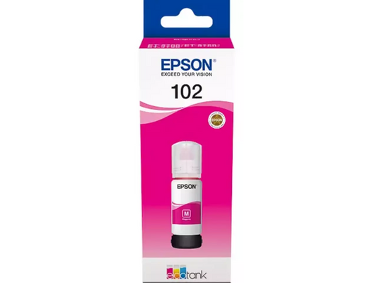 EPSON 102/T03R34 Magenta Tintenflasche – Original für EcoTank Drucker (70 ml, 6000 Seiten)