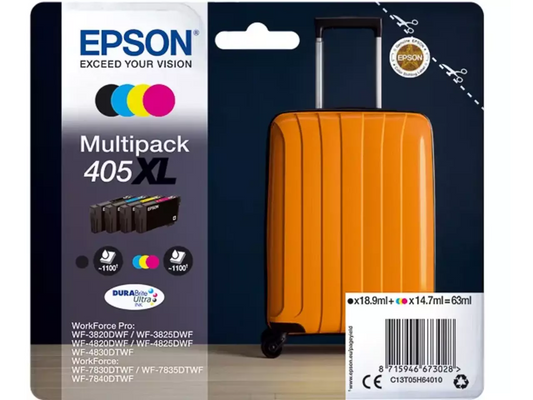 EPSON 405XL / T05H6 4er-Set Druckerpatronen – Schwarz, Cyan, Magenta, Gelb, Original