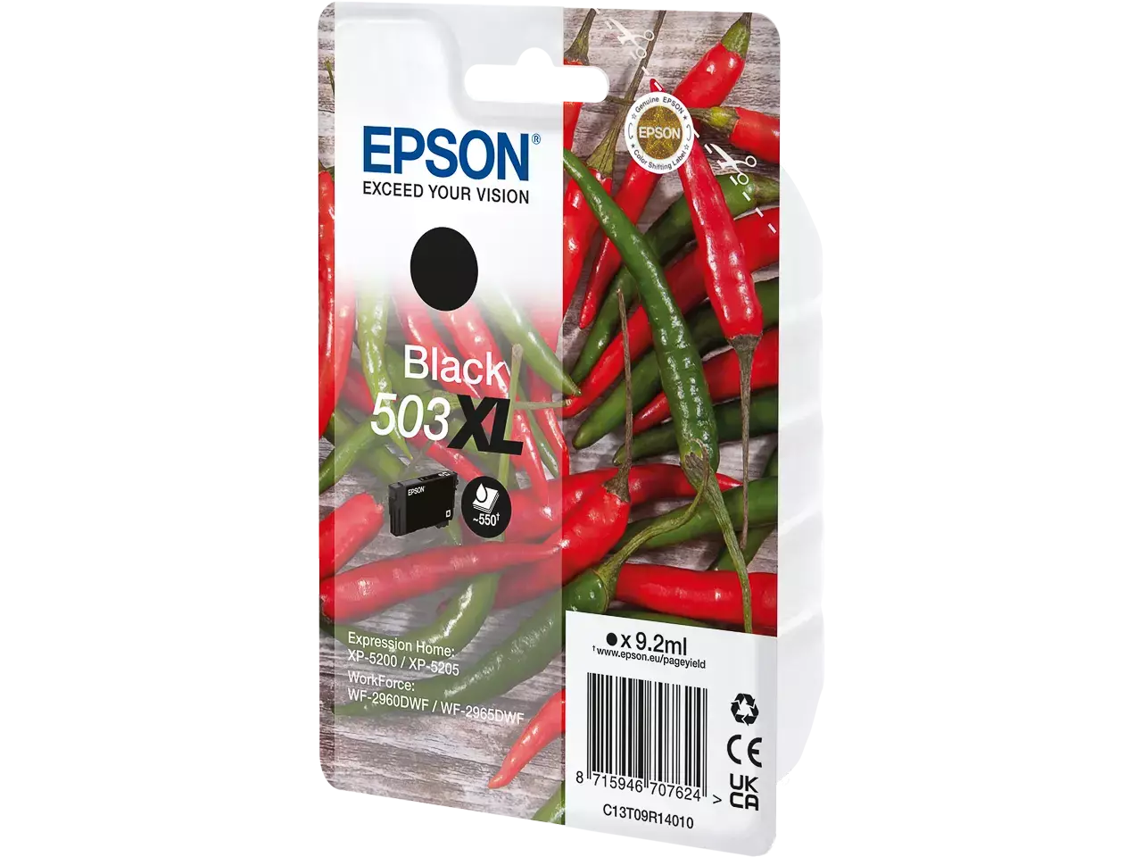 EPSON 503XL / T09R14 Druckerpatrone Schwarz – Original, 9,2 ml, ca. 550 Seiten