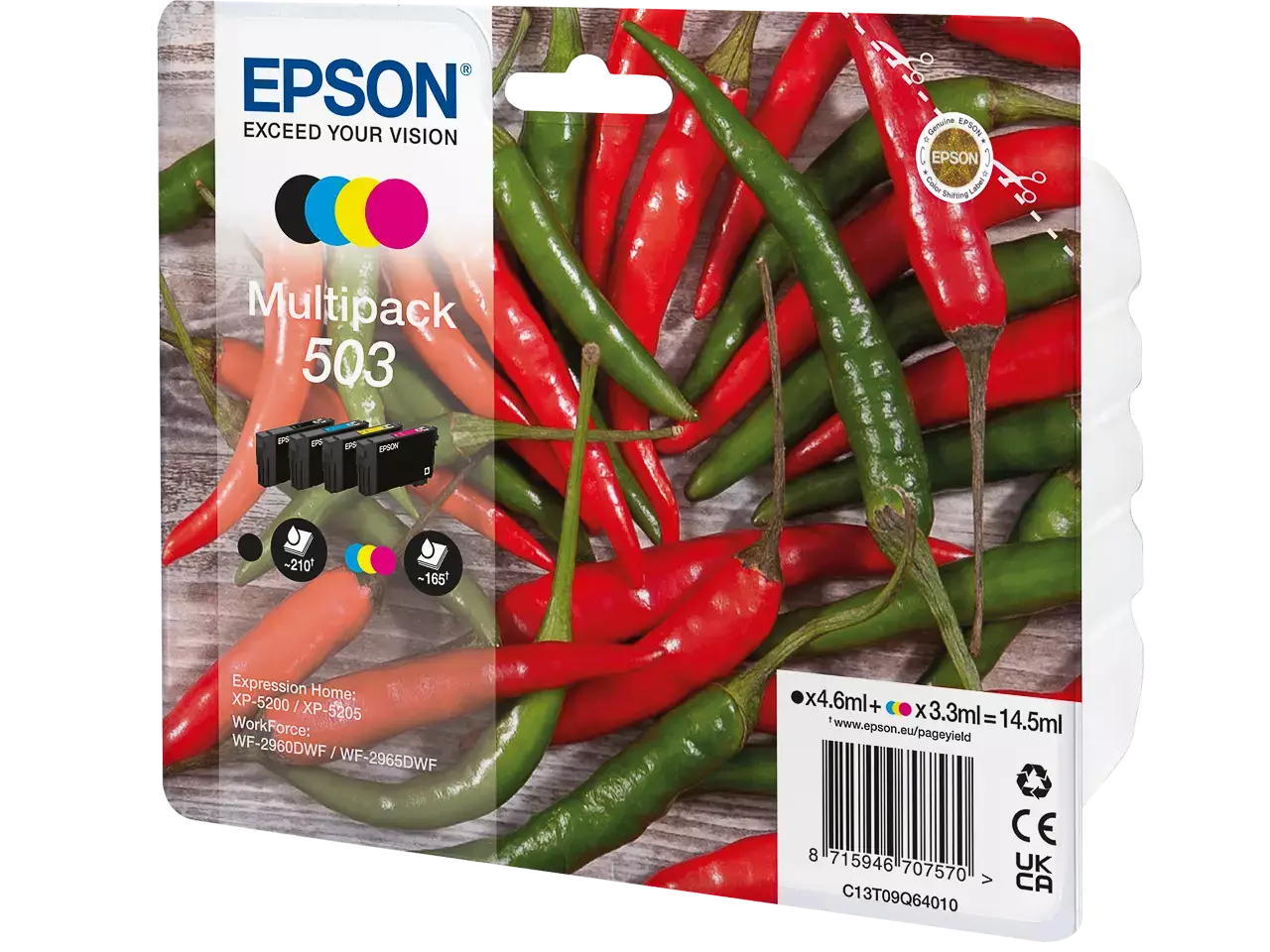 EPSON 503 / T09Q64 Druckerpatronen 4er-Set – Schwarz, Cyan, Magenta, Gelb