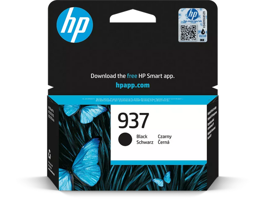 HP 937 (4S6W5NE) Original Druckerpatrone Schwarz – Hohe Reichweite & Brillante Qualität