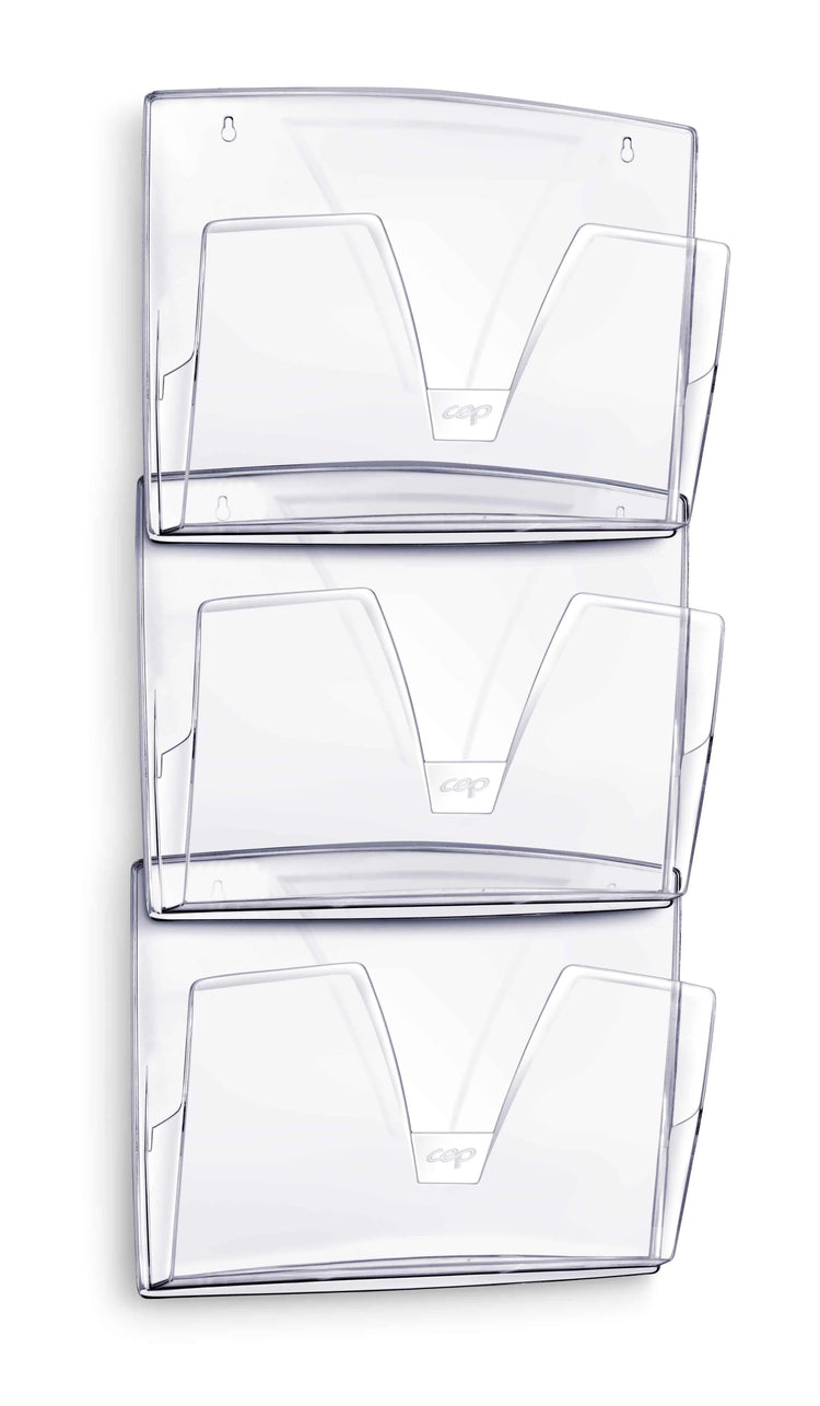 cep Wandprospekthalter transparent DIN A4 3 Fächer