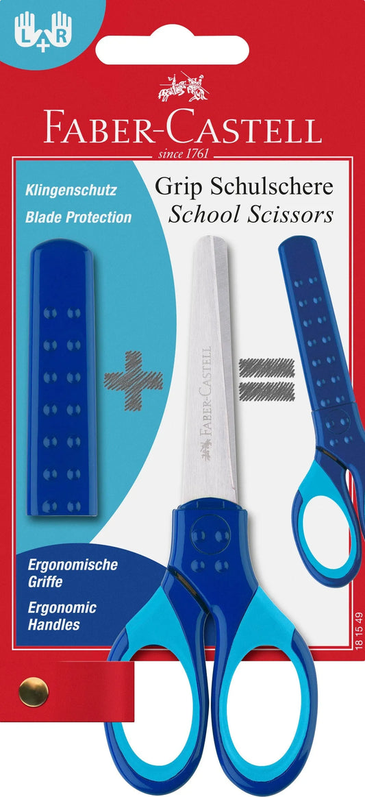 FABER-CASTELL Schere Grip 13,5 cm blau Kinderschere