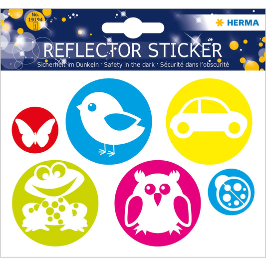 6 HERMA reflektierende Aufkleber sortiert