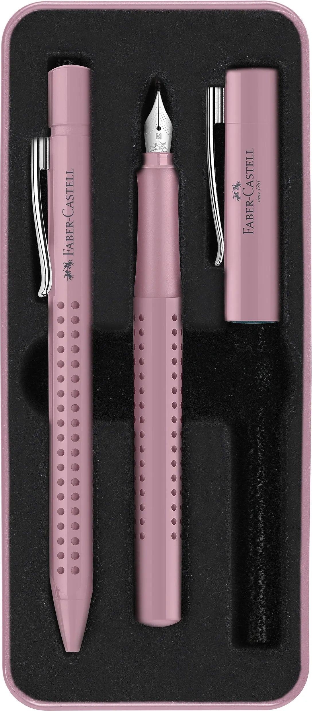 FABER-CASTELL Schreibset Grip 2010 rose shadows im Geschenketui