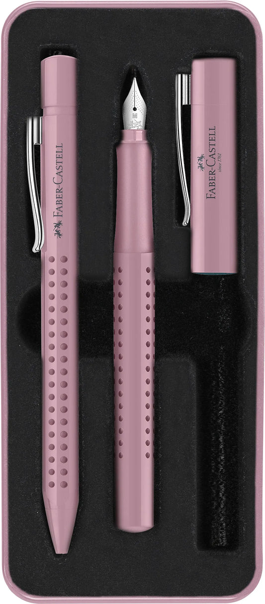 FABER-CASTELL Schreibset Grip 2010 rose shadows im Geschenketui