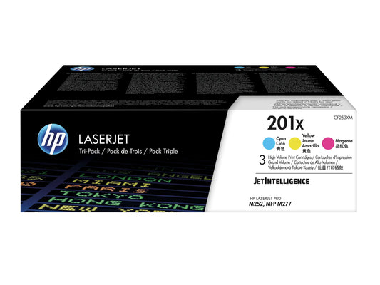 3 HP 201X (CF253XM) cyan, magenta, gelb Tonerkartuschen